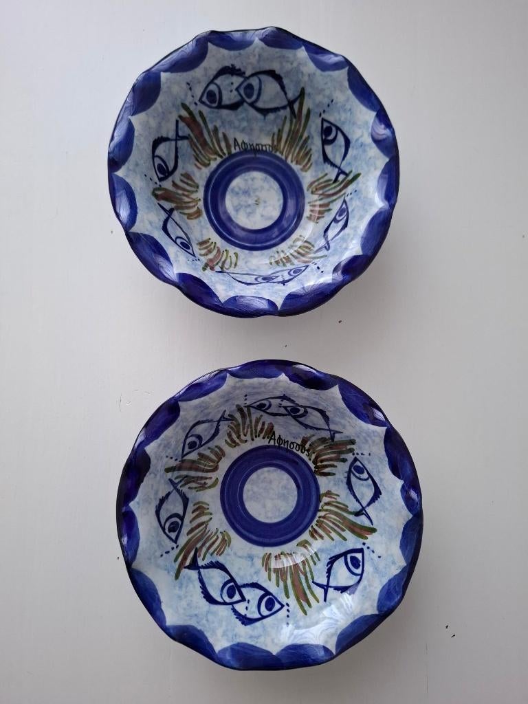 Grieks keramiek schalen, Ophalen, Porselein of Keramiek, Schaal, Rond