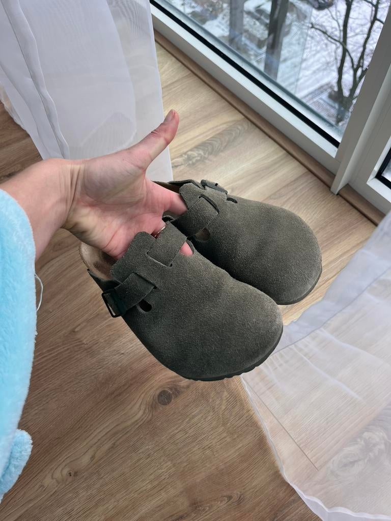 Birkenstock Boston 41 suède, Kleding | Dames, Schoenen, Gedragen, Groen, Sandalen of Muiltjes, Ophalen of Verzenden