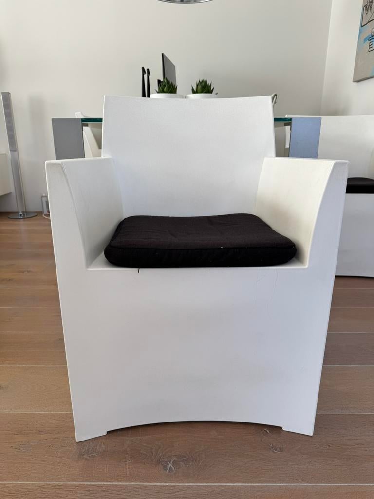 4 witte kunststof design stoelen van HAAN, Ophalen, Wit, Kunststof