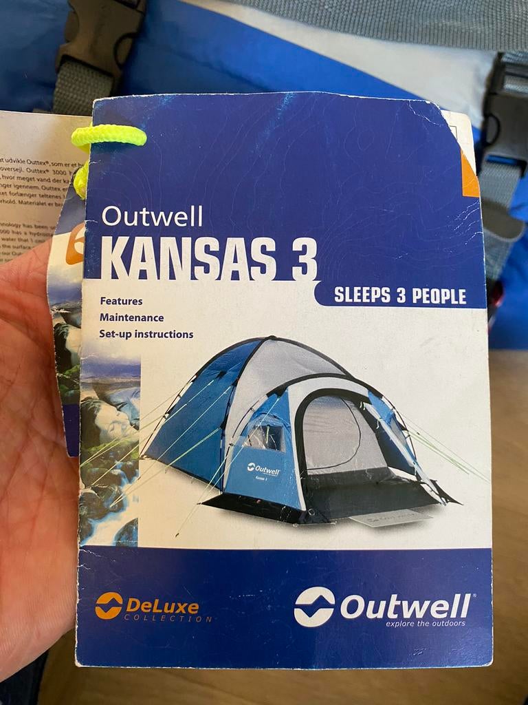 Outwell Kansas 3 tent, Caravans en Kamperen, Tenten, Zo goed als nieuw, Ophalen