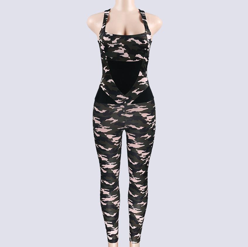 Camouflage dames jumpsuit catsuit bodysuit leger S M L, Verzenden, Nieuw, Maat 38/40 (M), Overige kleuren