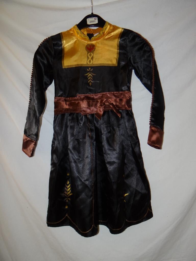 Leuke zwart/bruin/goud/oranje ANNA FROZEN DISNEY jurk (1), Ophalen, Gebruikt, 122 t/m 128, Meisje