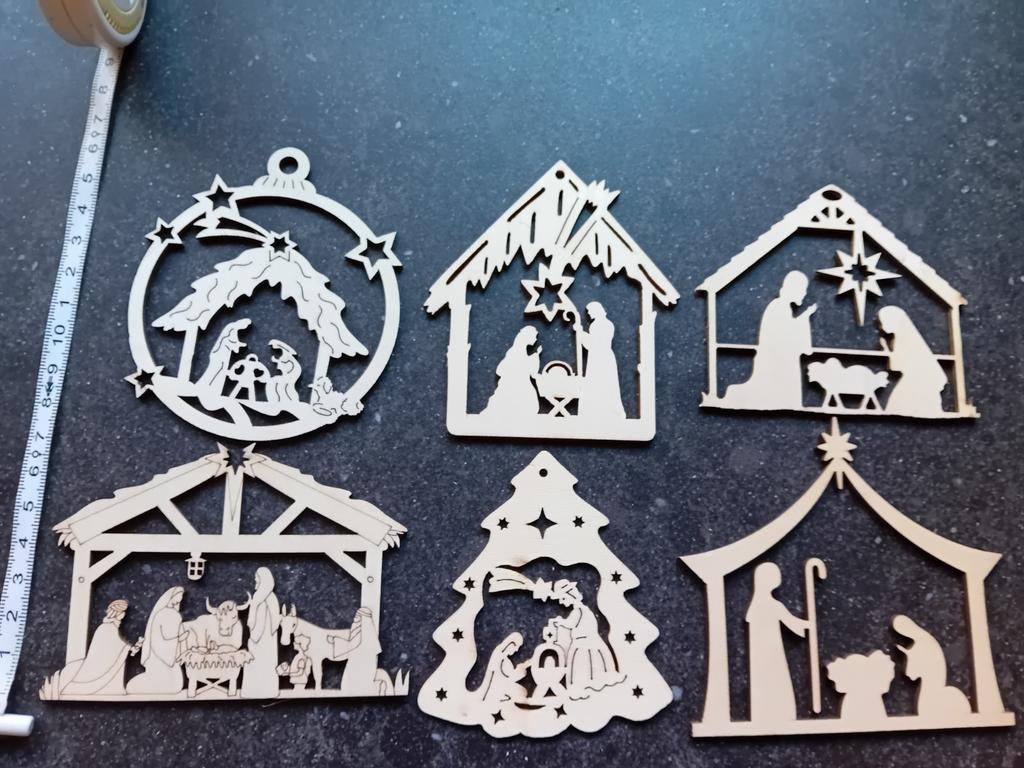 Mini kerststalletjes hout, Alle leeftijden, Ophalen of Verzenden, Nieuw in verpakking