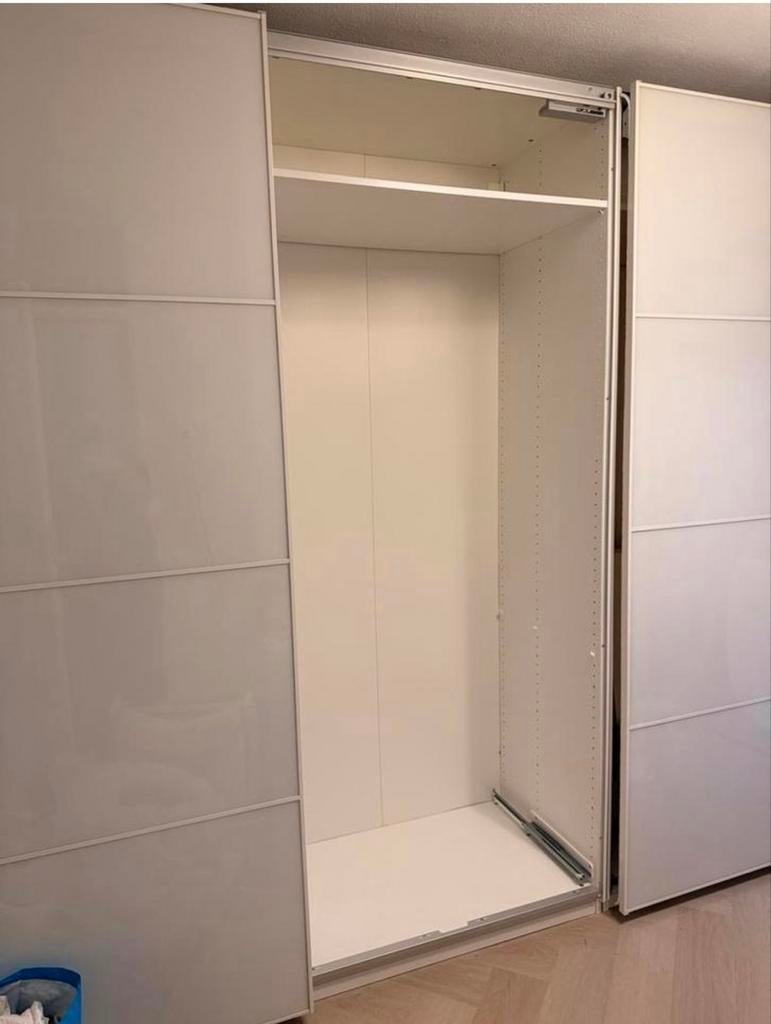 IKEA Pax kast met schuifdeuren Färvik - 2 basiselementen wit, Ophalen, Gebruikt, 100 tot 150 cm, 200 cm of meer