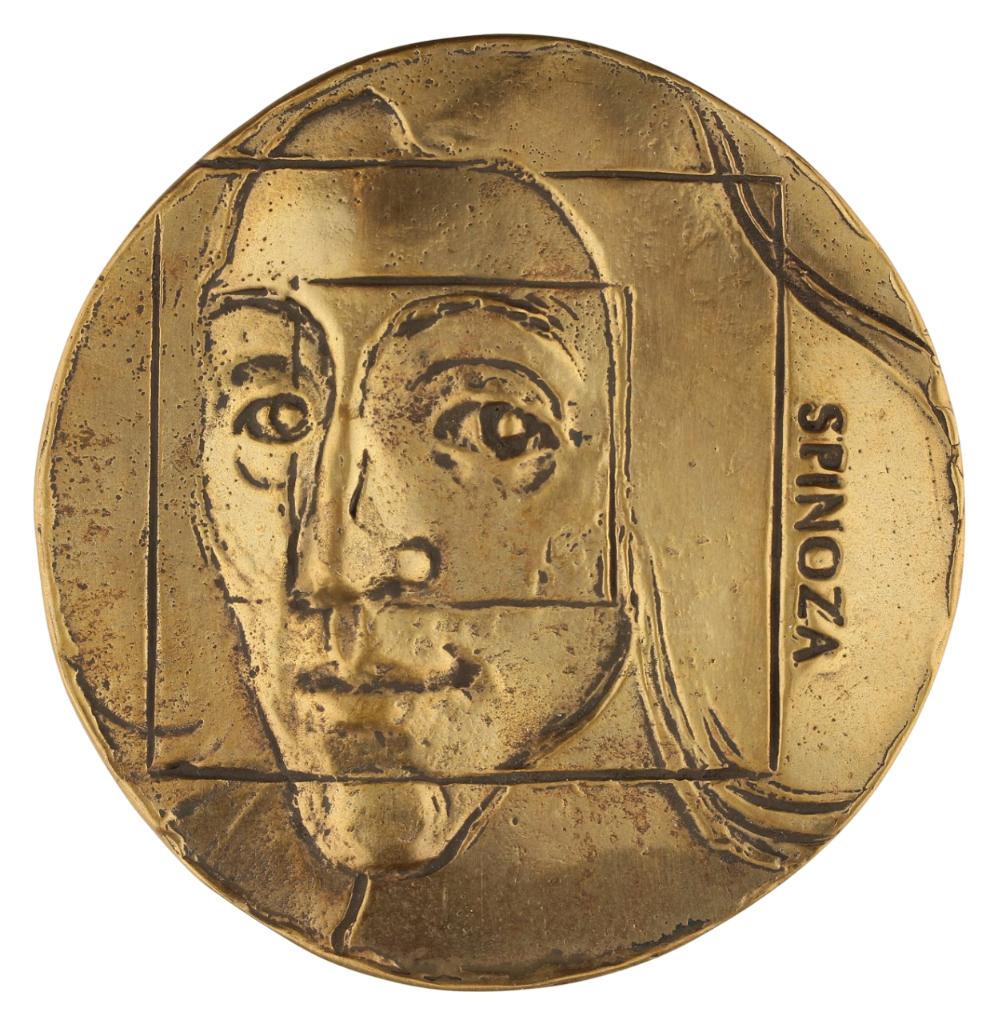 Penning VPK 2001 Eric Claus : Dubbelportret Spinoza, Postzegels en Munten, Penningen en Medailles, Brons, Nederland, Verzenden