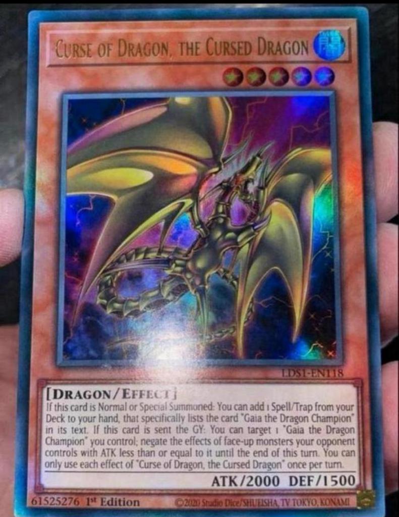 Yu-Gi-Oh! Curse of Dragon, the Cursed Dragon LDS1 1st !, Hobby en Vrije tijd, Verzamelkaartspellen | Yu-gi-Oh!, Verzenden, Zo goed als nieuw