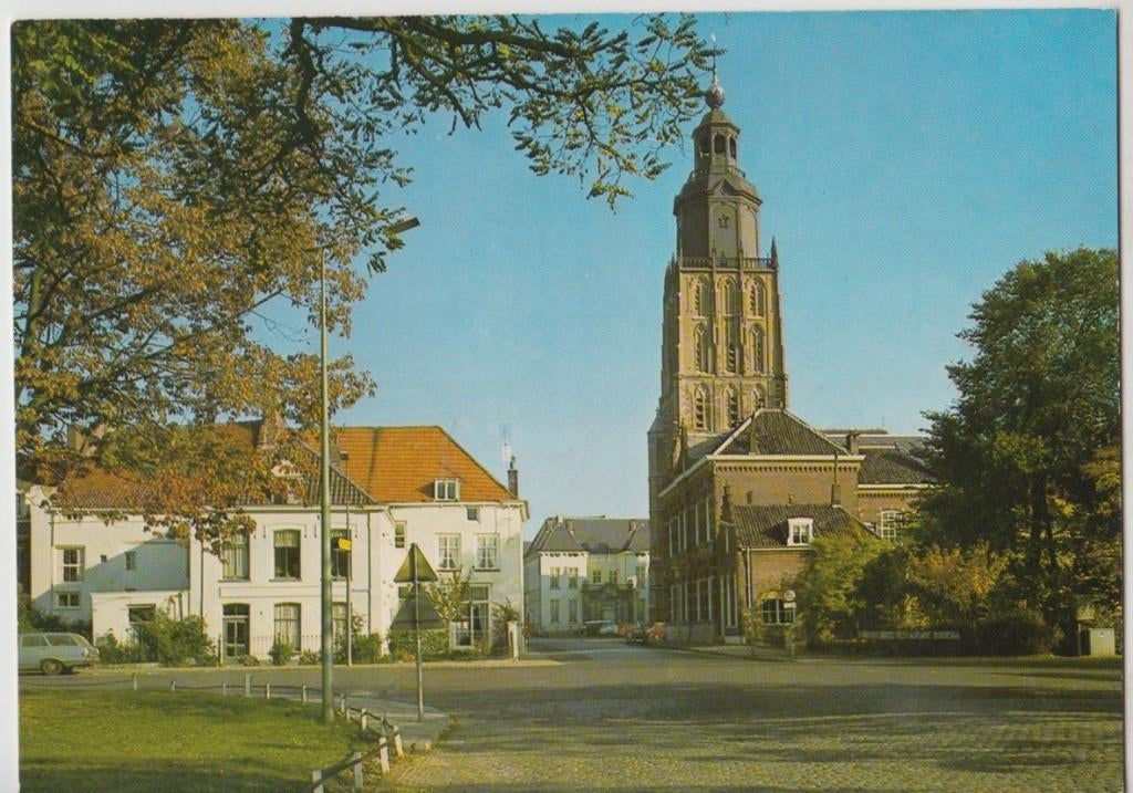 Zutphen Gezicht naar het 's-Gravenhof 1973 Foto P. Smeele, Verzamelen, Ophalen of Verzenden, 1960 tot 1980, Ongelopen, Gelderland