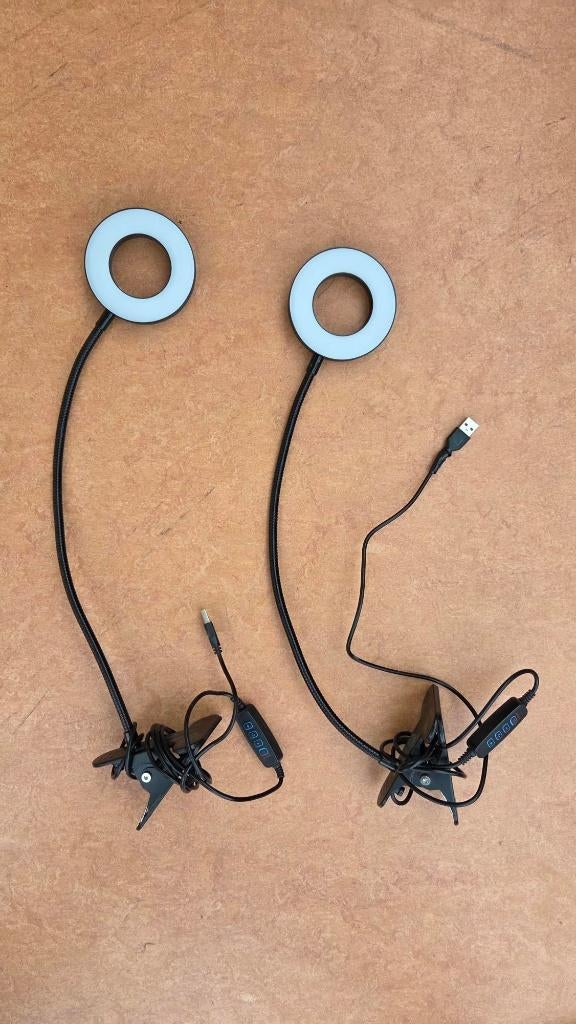 dimbare usb lampjes knijpklem en flexibele hals zwart wit, Ophalen of Verzenden, Zo goed als nieuw, Modern, Minder dan 50 cm