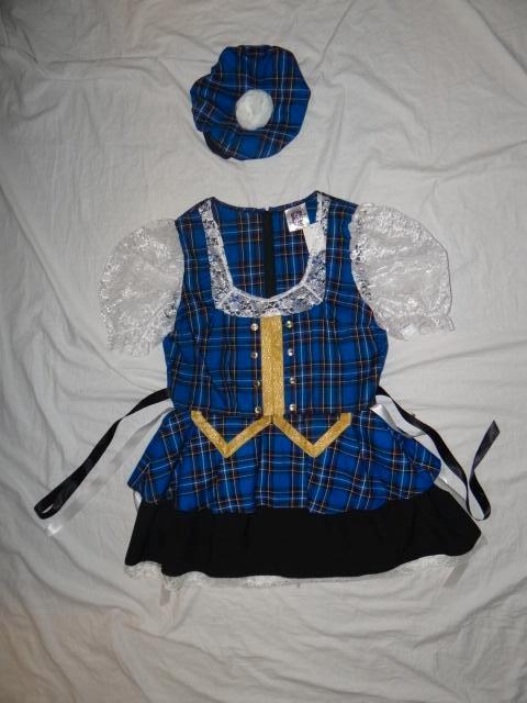 Leuke blauw/zwart/witte SCHOTSE/HIGHLANDER jurk, Ophalen, Carnaval, Maat 42/44 (L), Nieuw