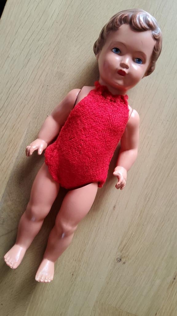 Antiek mooie Schildpad pop Celluloid Schildkrot doll 27 cm., Ophalen of Verzenden, Gebruikt, Pop