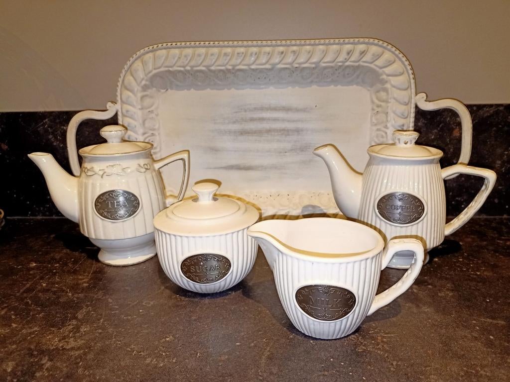 Riverdale koffie en thee servies incl dienblad, Ophalen of Verzenden