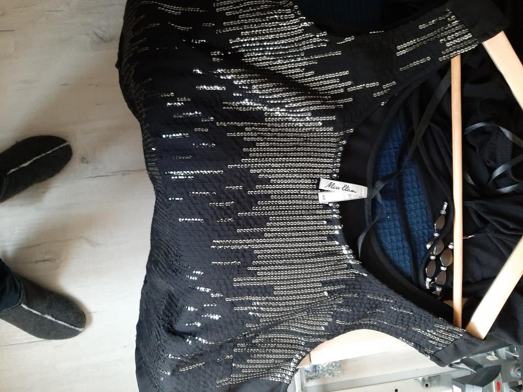 Shirt met glitters, Zwart, Maat 46/48 (XL) of groter, Ophalen of Verzenden, Zo goed als nieuw