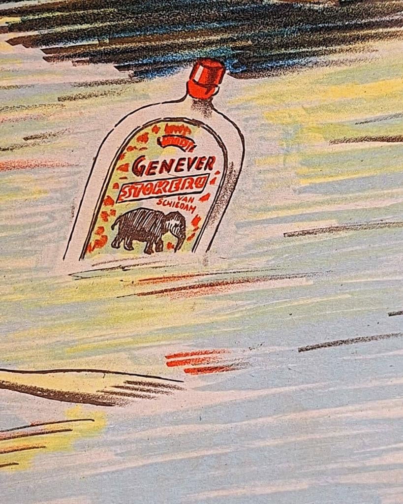 Originele reclameplaat Heel Nederland wenst Olifant Jenever., Verzamelen, Ophalen, Reclamebord, Gebruikt, .