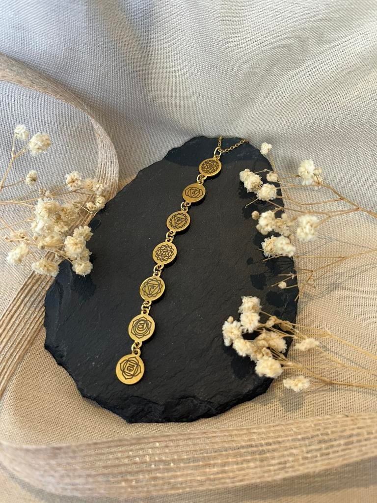 Chakra Ketting (7 chakra’s), Ophalen of Verzenden, Nieuw, Zilver, Overige materialen