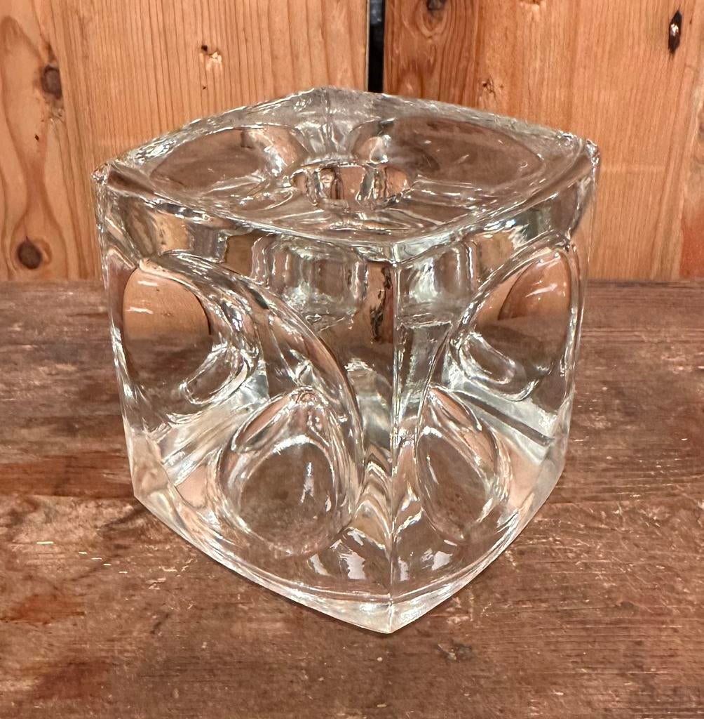 Ice Cube” glazen kandelaar Sklo Union Rudolf Jurnikl (1965), Ophalen of Verzenden, Zo goed als nieuw, Overige materialen, Minder dan 25 cm