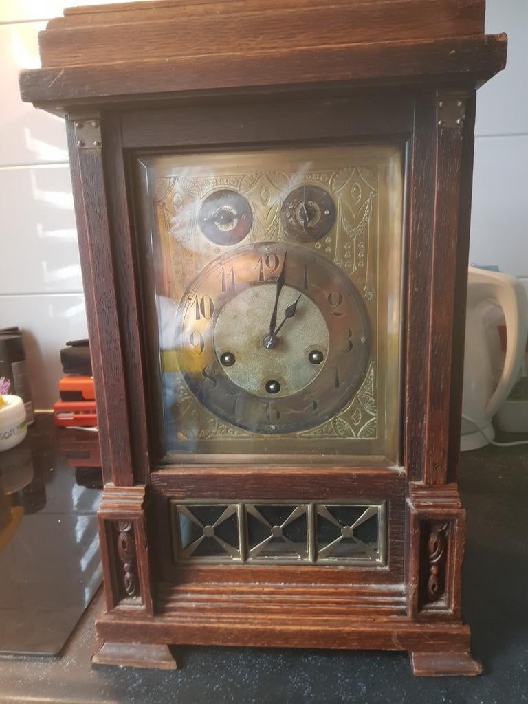 Antieke grote tafel klok, Ophalen of Verzenden