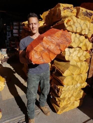 ovengedroogde jumbo netten haardhout, Tuin en Terras, Haardhout, Minder dan 3 m³, Ophalen of Verzenden, Blokken