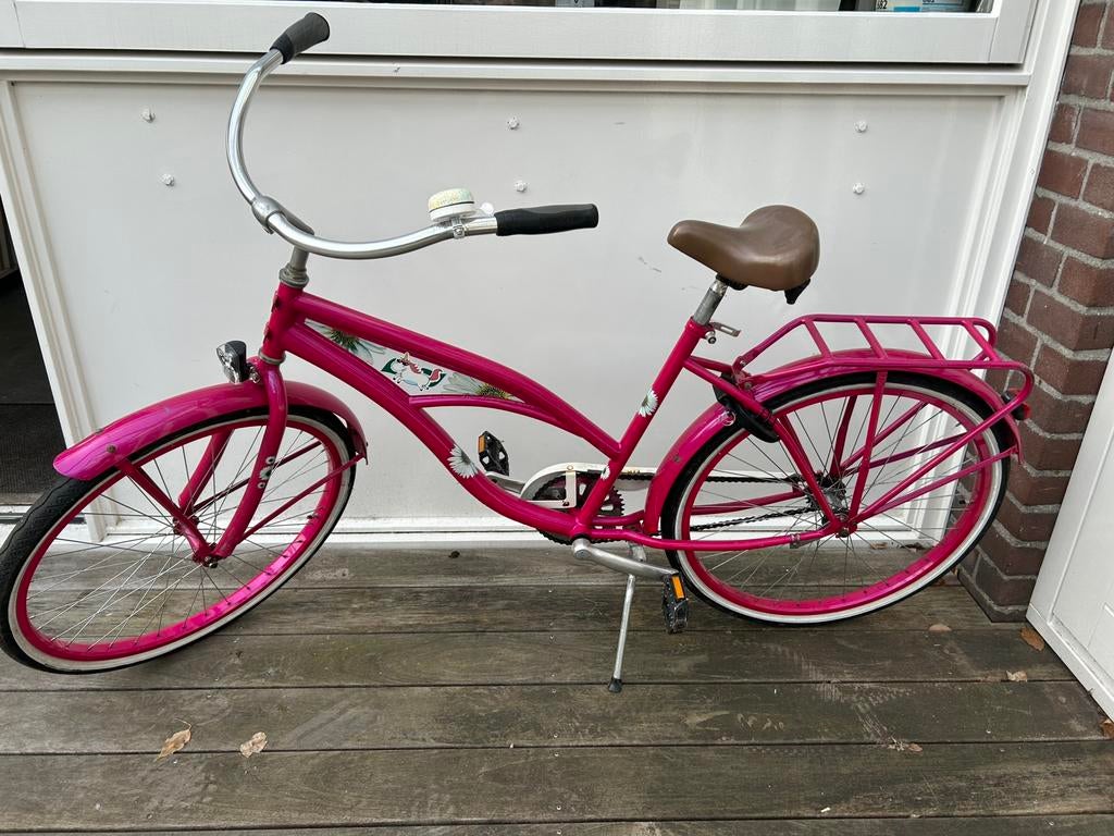 26 inch meiden beach cruiser, Fietsen en Brommers, Fietsen | Cruisers en Lowriders, 47 tot 51 cm, Ophalen, Zo goed als nieuw, Staal