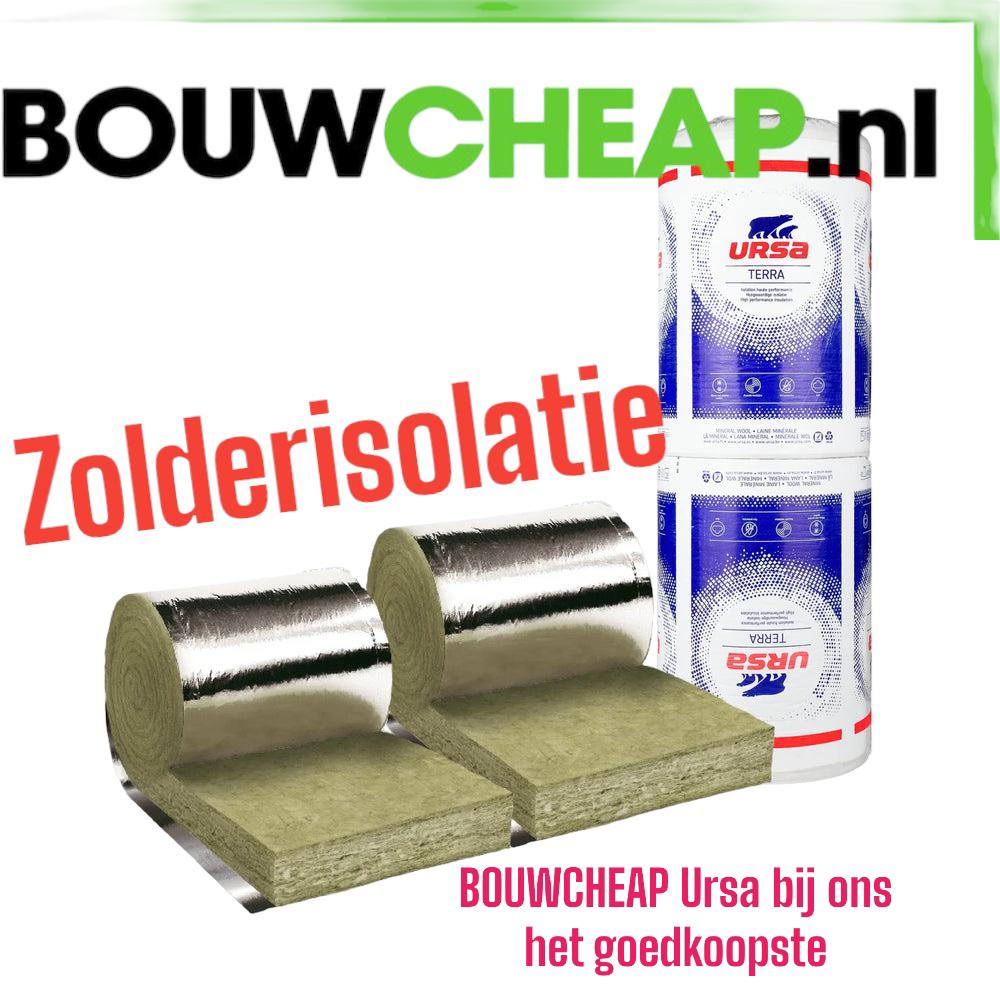 Glaswol originele Ursa voor zolderisolatie met alufolie., Ophalen of Verzenden, Nieuw, Glaswol, 12 cm of meer