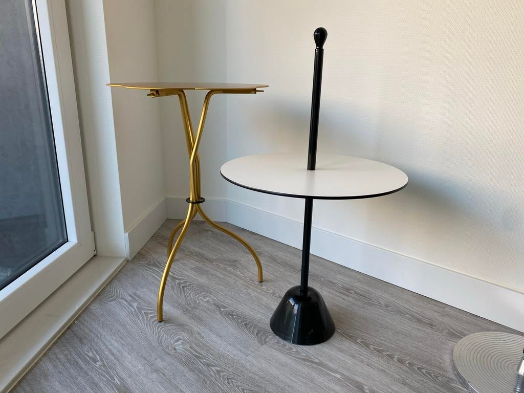 Zanotta Bijzettafeltjes - Design, Huis en Inrichting, Minder dan 45 cm, Minder dan 55 cm, Gebruikt, Metaal of Aluminium