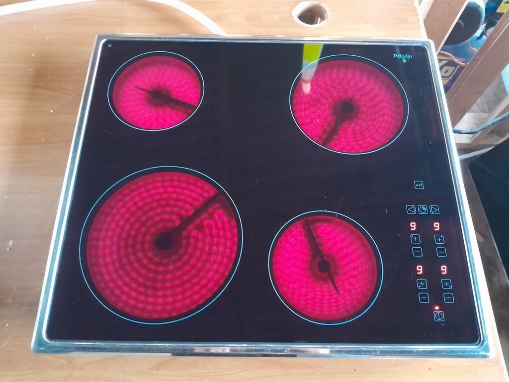 NETTE PELGRIM CKT655RVS KERAMISCHE KOOKPLAAT TE KOOP, Gebruikt, Keramisch, Inbouw, 4 kookzones