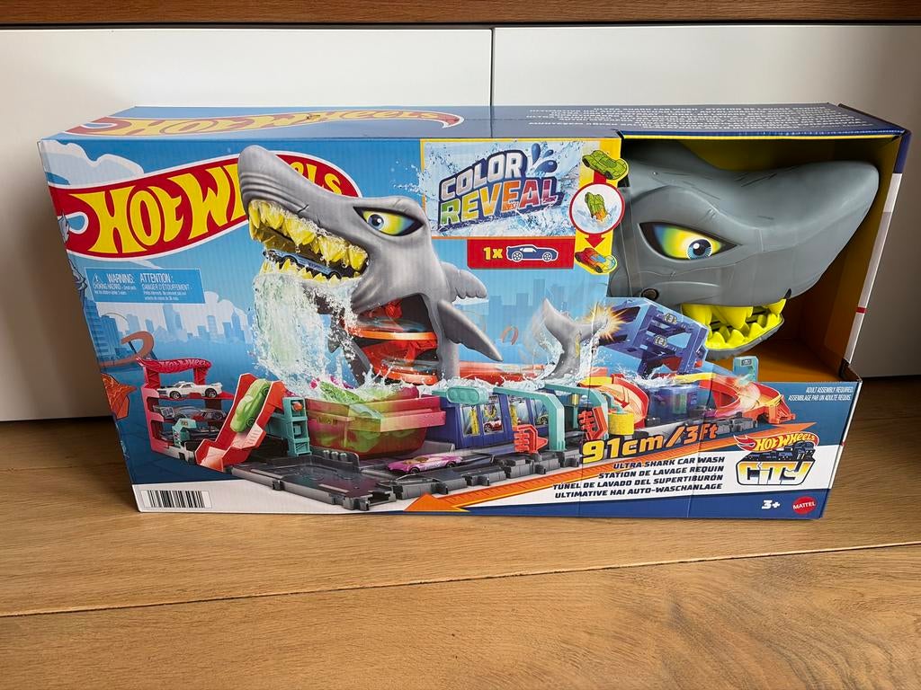 Hot Wheels City ultra shark car wash, Ophalen of Verzenden, Nieuw, Handmatig, Hot Wheels