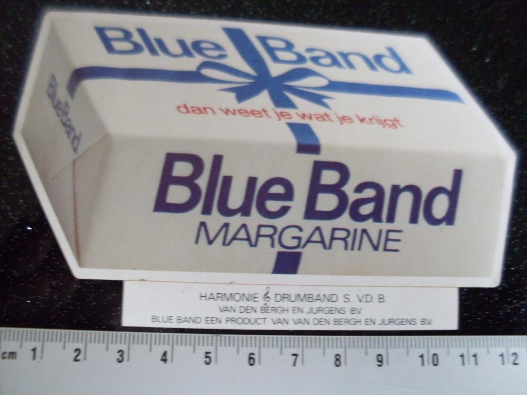 sticker Blue Band margarine dan weet je wat je krijgt, Verzamelen, Ophalen of Verzenden, Zo goed als nieuw, Merk