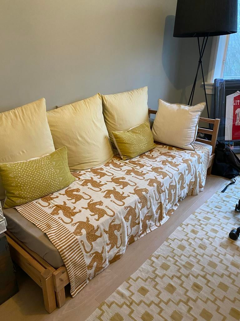 Ikea Bedbank / Daybed - Leiden, Ophalen, Bruin, Tweepersoons, Overige maten