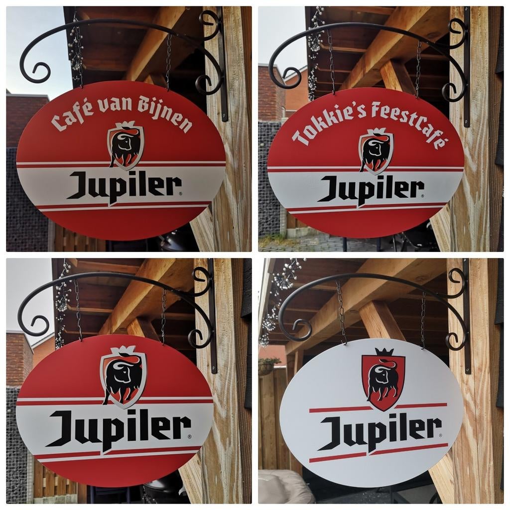 Dubbelzijdig JUPILER UITHANGBORD met eigen tekst, Ophalen of Verzenden, Nieuw, Reclamebord, Plaat of Schild, Jupiler