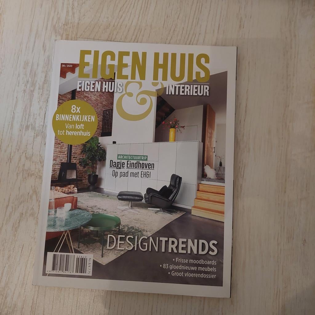 1 x Tijdschrift Eigen huis  & interieur, nr 8 uit 2020, Ophalen of Verzenden, Zo goed als nieuw, Overige typen