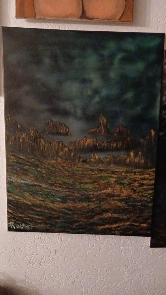 Olieverfschilderij Landschap - Rolshof, Ophalen of Verzenden