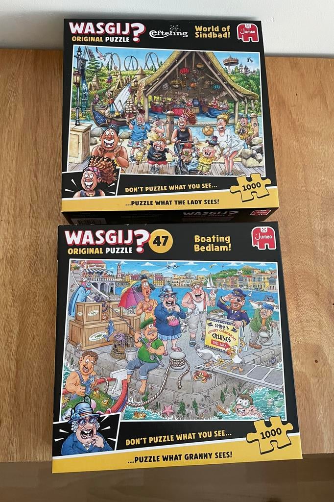 2x wasgij puzzel original  nr 47 en Efteling Sindbad, Ophalen, 500 t/m 1500 stukjes, Zo goed als nieuw, Legpuzzel