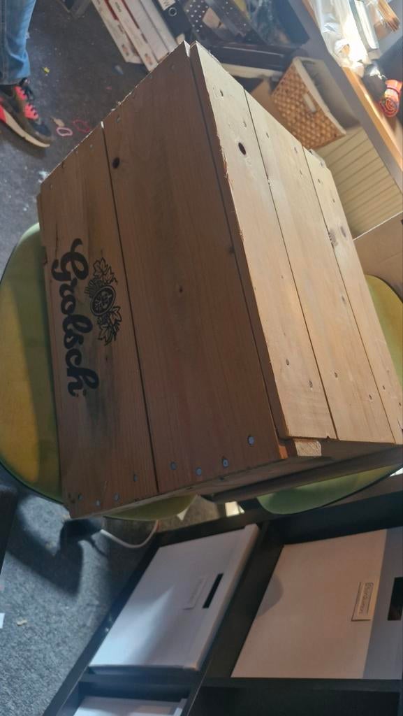 Grolsch oud houten krat met deksel, Ophalen of Verzenden, Gebruikt