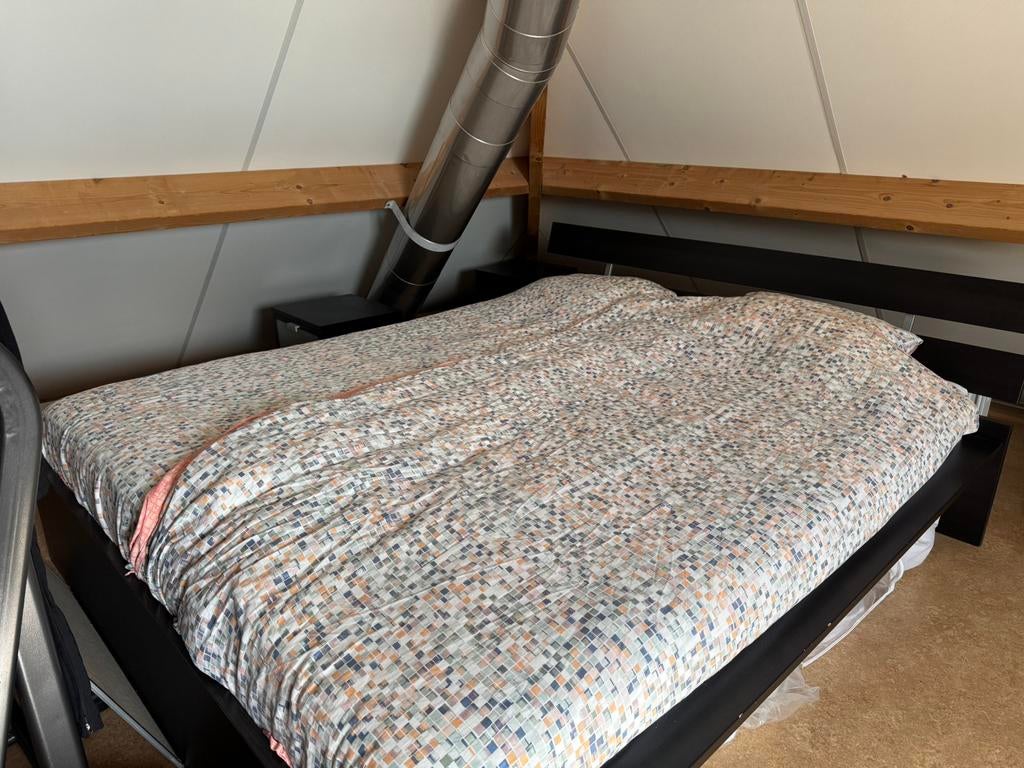 Hopen bed Ikea 180x220, Ophalen, Zwart, Tweepersoons, 180 cm