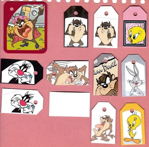 0209) looney tunes labeltjes, Ophalen of Verzenden, Looney Tunes, Zo goed als nieuw, Overige typen