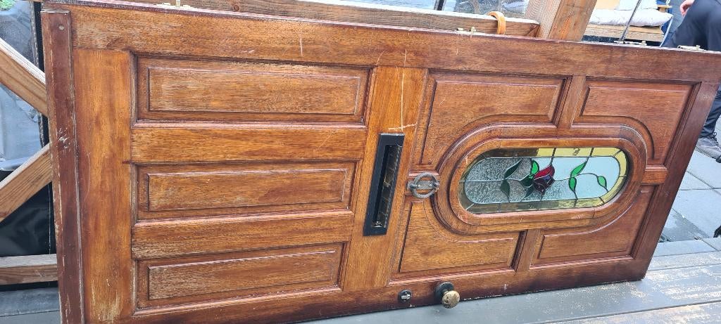 Prachtige houten deur met glas in lood., Ophalen