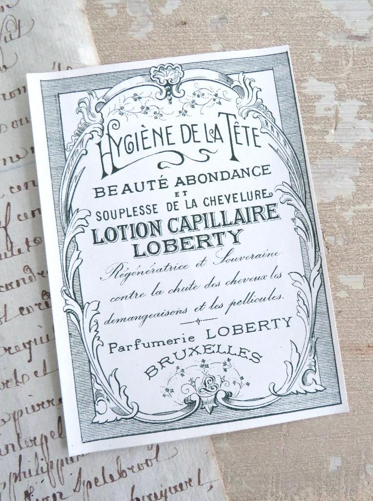 Antiek etiket “Parfumerie Loberty”, Antiek en Kunst, Ophalen of Verzenden