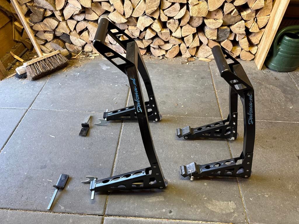 Motorfiets paddockstand set voor en achter, Motoren, Accessoires | Overige, Ophalen of Verzenden, Gebruikt