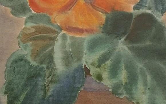 Aquarel stijl Bergense School Stilleven met Bloemen, Ophalen of Verzenden