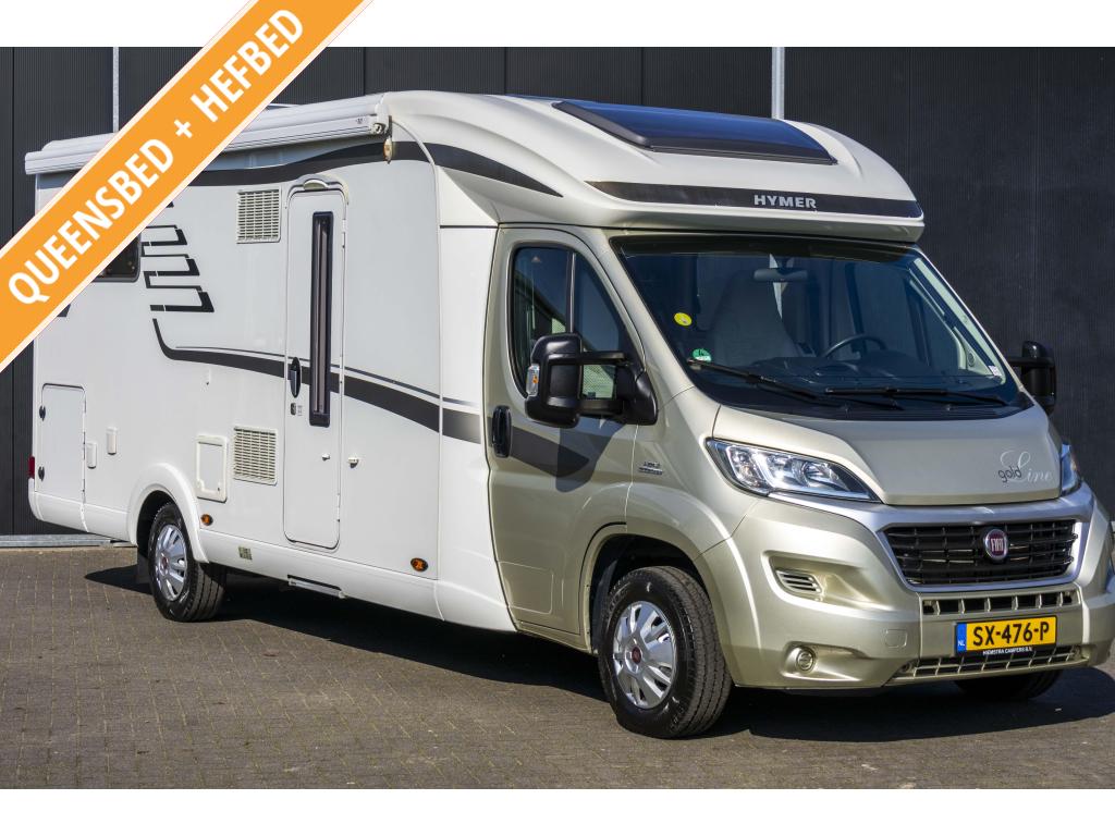 Hymer Gold Line T698 CL 2015 Queensbed EURO5 Vol opties, Caravans en Kamperen, Ringverwarming, Fiat, Koelkast, Luifel