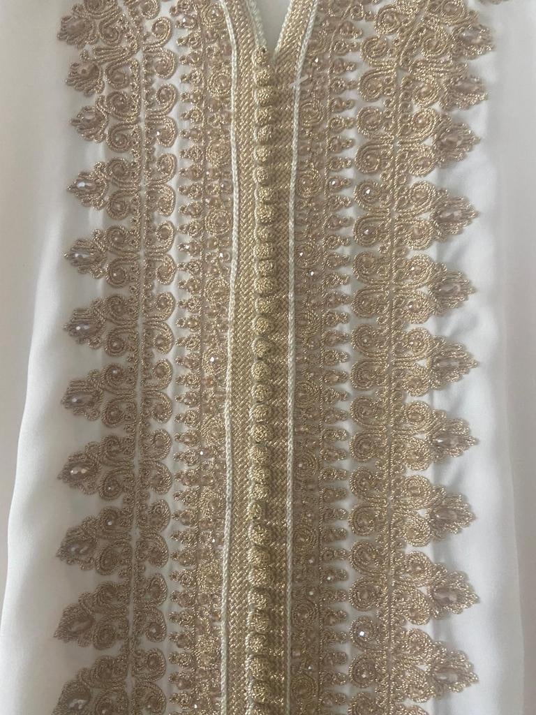 Beige Marokkaanse caftan te koop, Ophalen of Verzenden, Nieuw, Beige, Overige typen