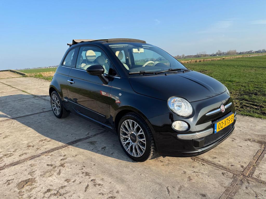 Fiat 500c 0.9 twinair, Auto's, 86 pk, Beige, Cabriolet, Leder en Stof