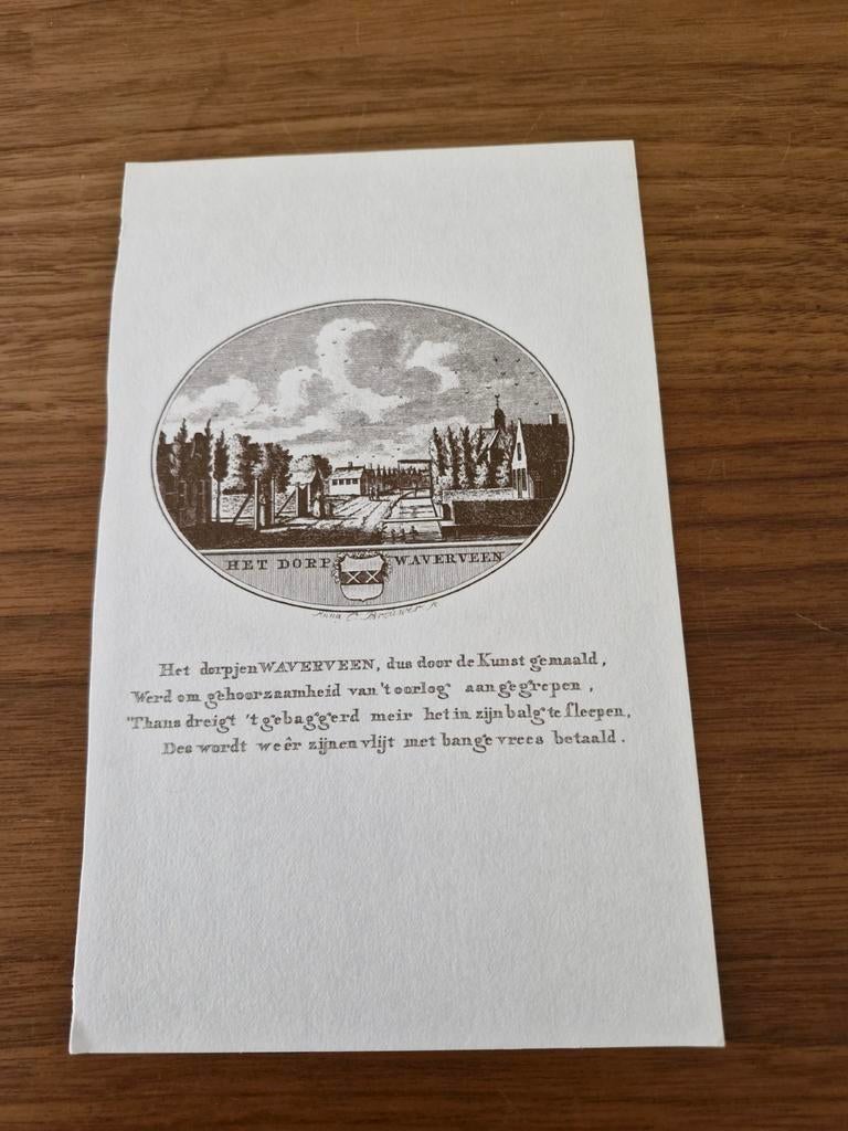 Prent Het Dorp Waverveen, Ophalen of Verzenden