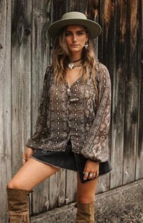 Moost wanted Maya printed blouse Maat M, Kleding | Dames, Maat 38/40 (M), Bruin, Verzenden, Nieuw