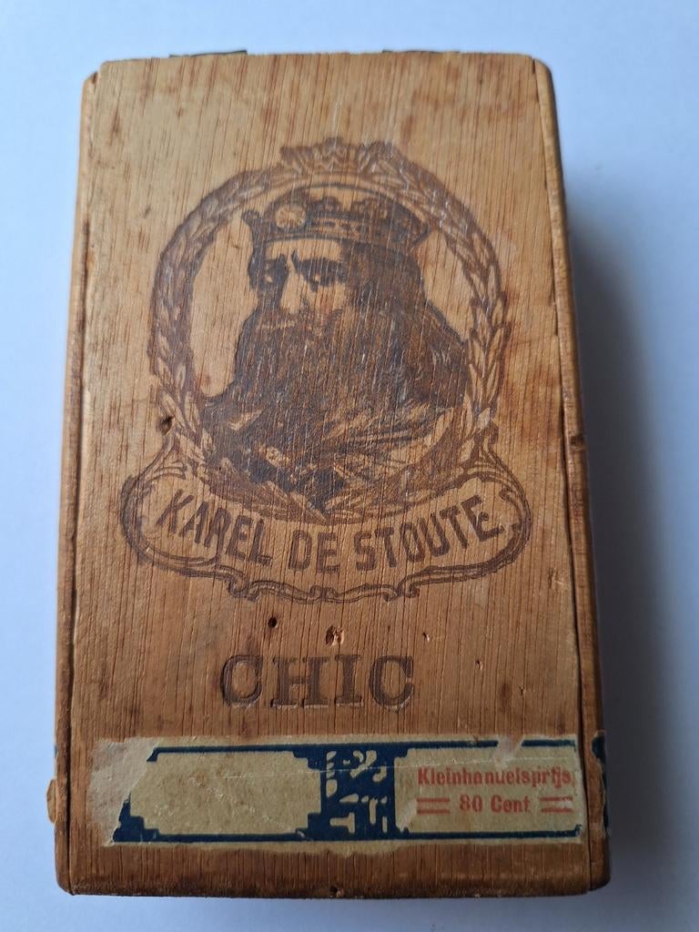 Houten sigaren doosje "Karel de Stoute", Ophalen of Verzenden, Overige