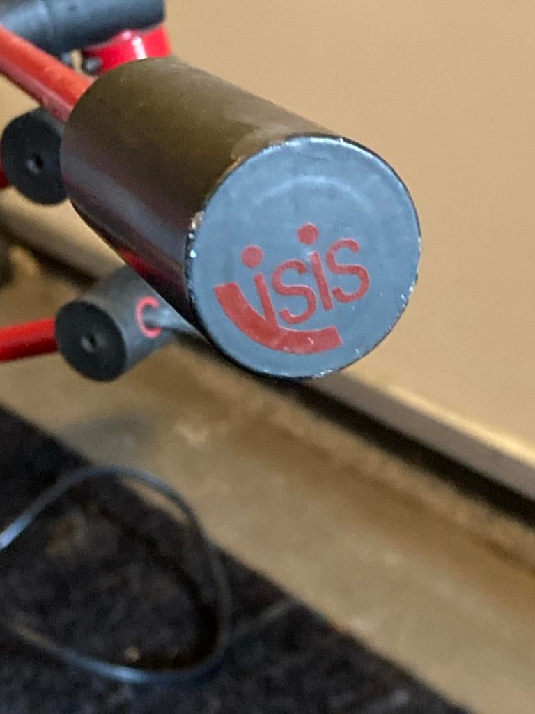 Isis bureaulamp rood - verstelbaar, Ophalen, Artdeco, Zo goed als nieuw, Metaal