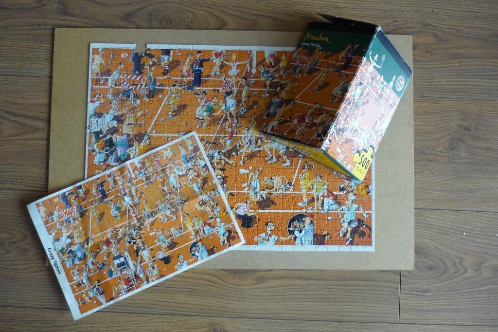 Heye puzzel Blachon '' CRAZY TENNIS '' + Poster 500 -1 st., Ophalen of Verzenden, 500 t/m 1500 stukjes, Gebruikt, Legpuzzel
