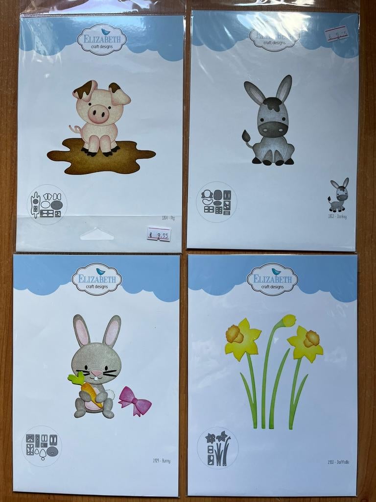 Elizabeth Craft Designs ECD varken ezel konijn narcis, Ophalen of Verzenden, Zo goed als nieuw, Overige thema's, Pons of Mal