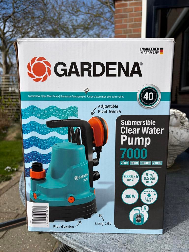 Gardena Dompelpomp 7000/C - Helder water, Ophalen, Zo goed als nieuw, Elektrisch, Dompelpomp