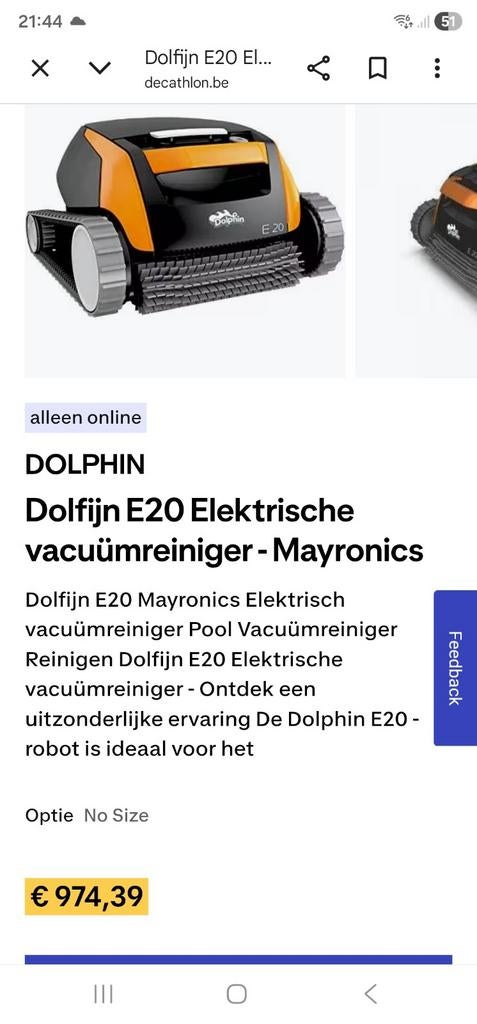 Nieuwe zwembadrobot dolphin e20
Ophalen belgie limburg berin, Ophalen, Nieuw